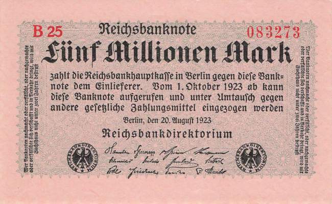 5 Millionen Mark 1923